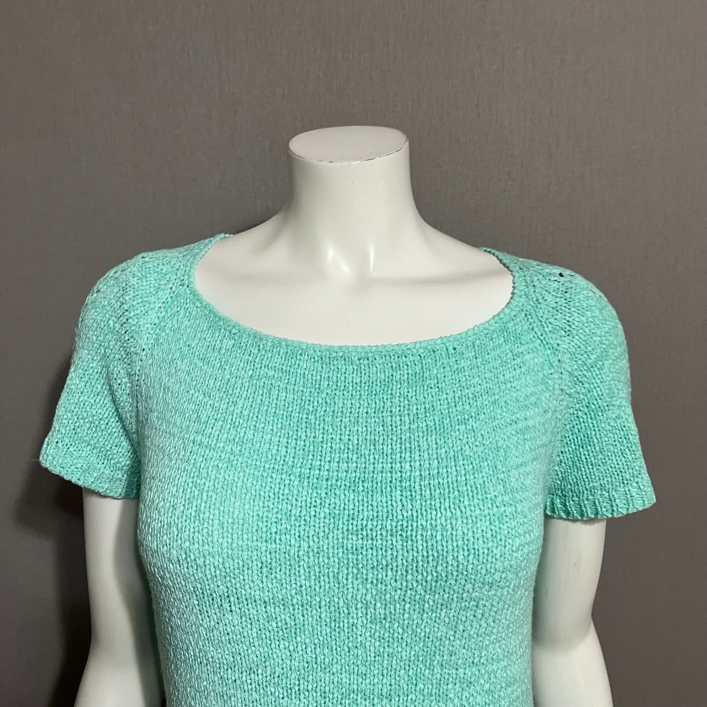 Coldwater Creek Mint Green Lightweight Short Sleeve Sweater Sz-Small