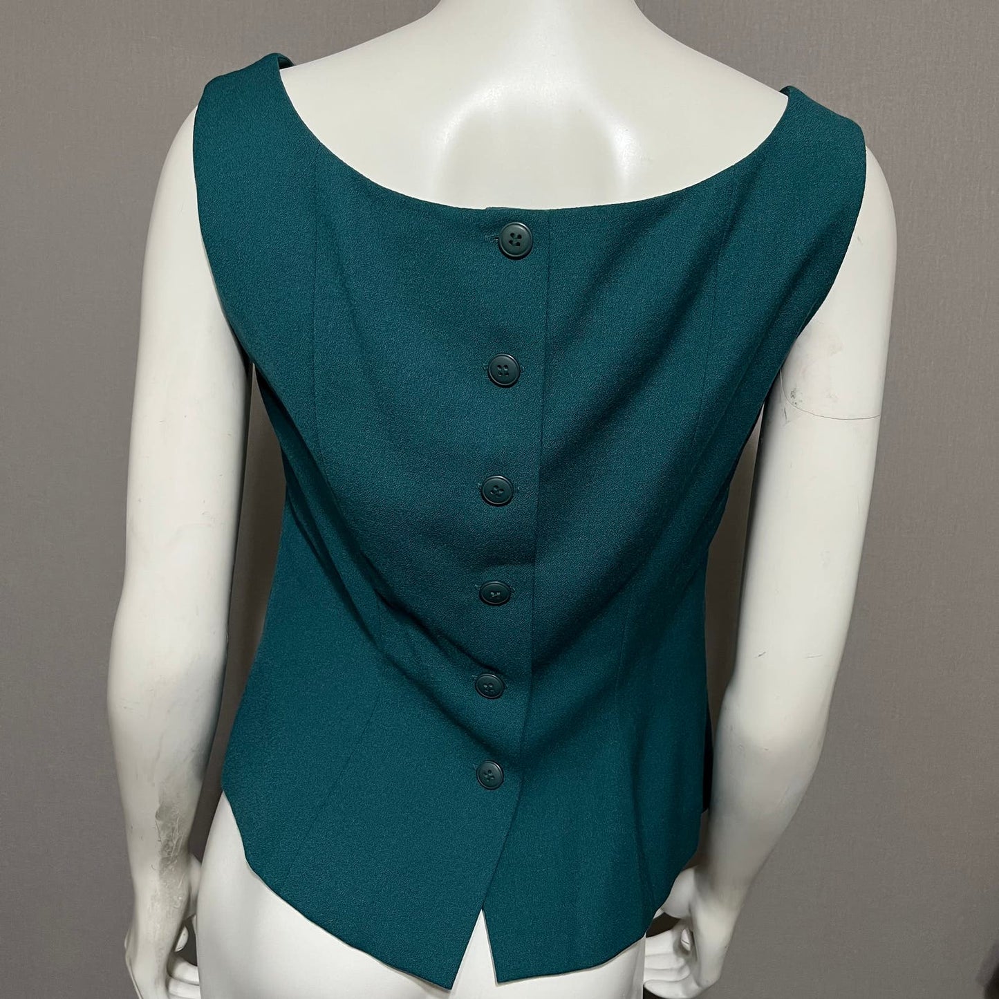 Jones New York Teal Sleeveless Shell Wool Vest Sz-12/ Medium