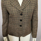 Jones New York Brown Plaid Academia 3 Button Front Blazer Sz-10