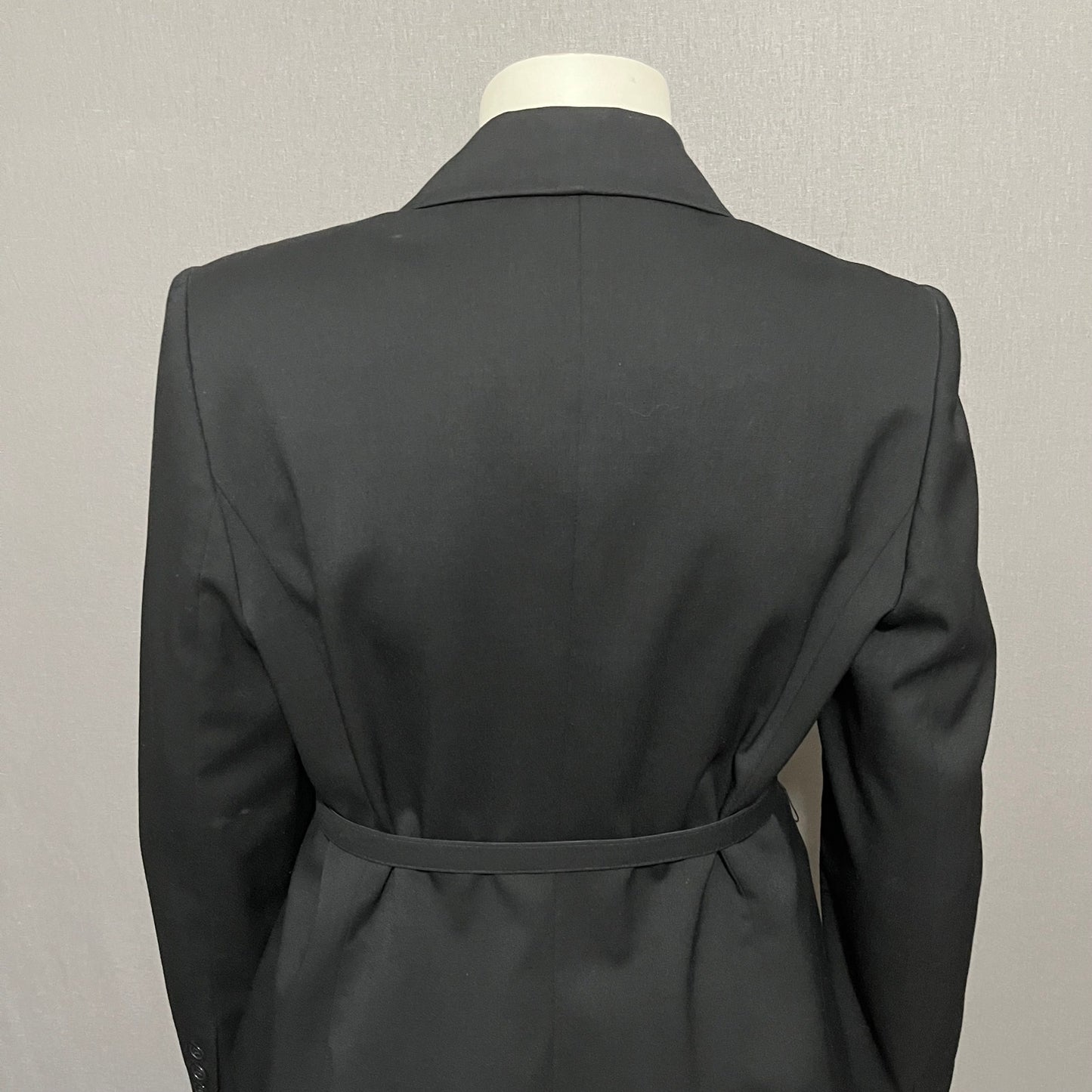 Vintage Lord & Taylor Black Wool Cargo Style With Belt Blazer Sz-12