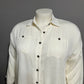 Vintage Cream 100% Cotton Lightweight Button Front Casual Shirt Sz-3X