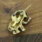 Gold Elephant With Glasses Funny Brooch