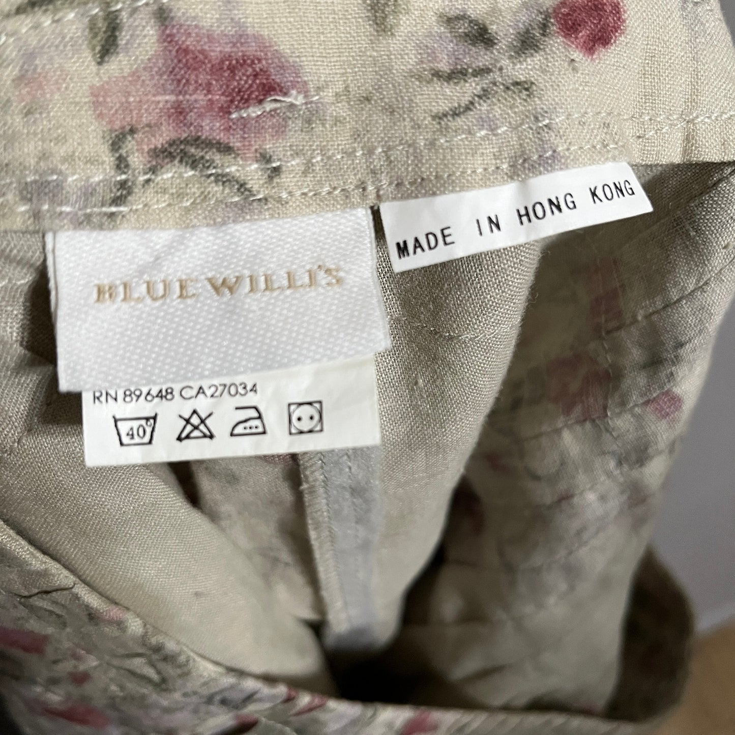 Blue Willis 100% Linen Floral Flare Pleated Skirt Sz-Medium