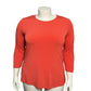 Peck & Peck Orange Cutout Sleeve Knit Casual Vacation Top Sz-XL