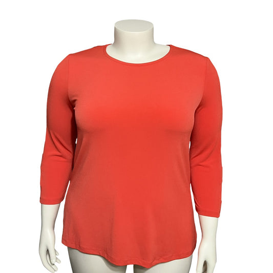 Peck & Peck Orange Cutout Sleeve Knit Casual Vacation Top Sz-XL