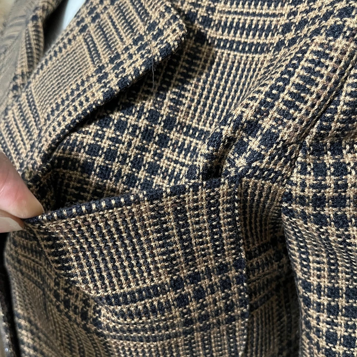 Jones New York Brown Plaid Academia 3 Button Front Blazer Sz-10