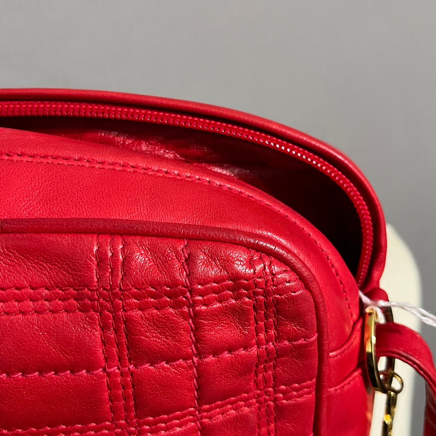 Mark Cross Red Leather Quilted Crossbody Handbag