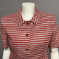 Rickie Freeman Teri Jon 100% Linen Red Striped Blazer Sz-14 (Large)