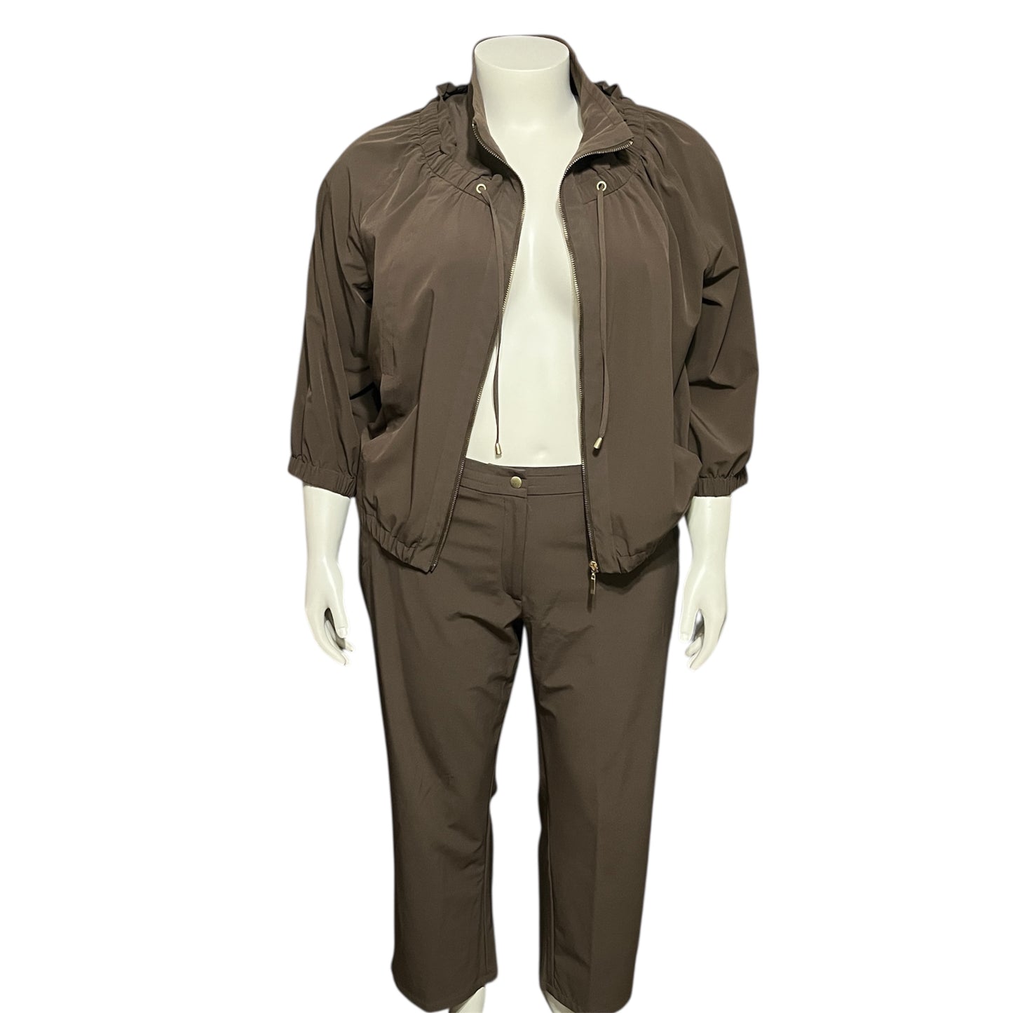 Chico's Zenergy Taupe Pants 2 Pc Track Suit Set Sz-XL