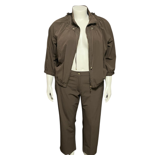 Chico's Zenergy Taupe Pants 2 Pc Track Suit Set Sz-XL