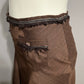 Chic A-Line Godet Stripe Brown & Pink Skirt