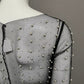 Mesh Sheer Pearl Beaded With Rhinestone Pullover Dress Sz-XS/Sm