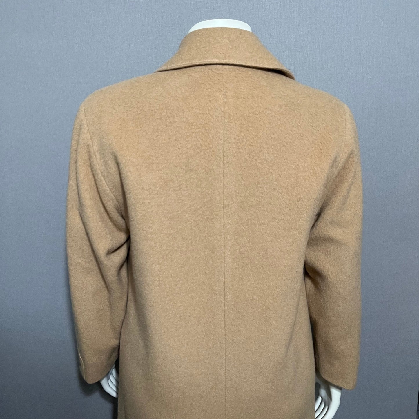Calvin Klein Camel Hair Wool Double Breasted Tan Coat Sz-6 (Large)