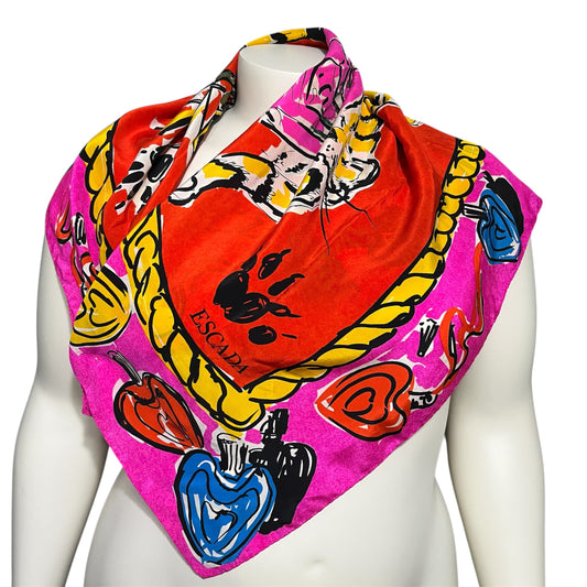 Escada 100% Silk Multicolored Scarf