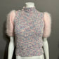 Handmade Pink & Blue Barbie Style Fluffy Sleeve Sweater Sz-Small