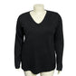 Carol Rose Elegant Black V Neck Acrylic Sweater Sz-2X