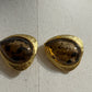 Gold and Brown Teardrop Clip On Earrings