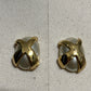 Vintage X Gold and Cream Women's Pierced Earrings 
 
 
 