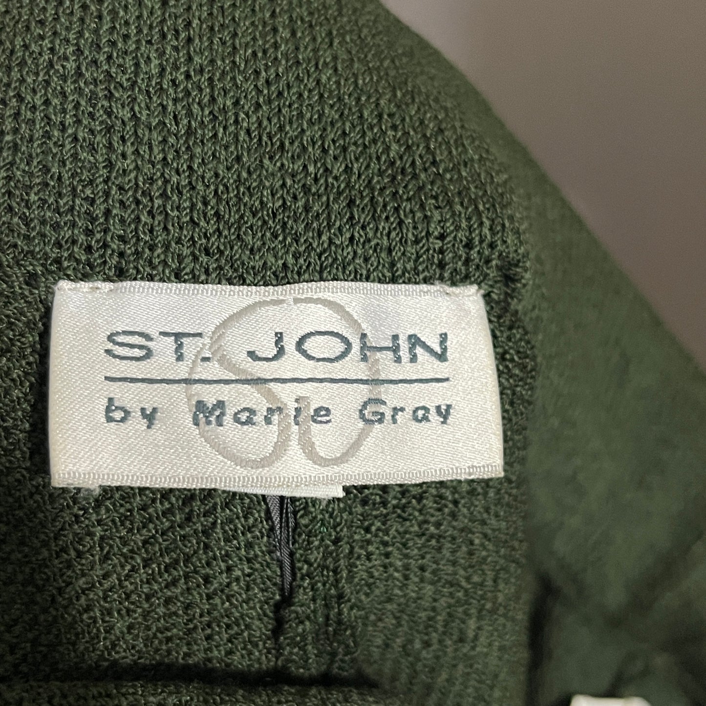 St. John Green Santana Knit Pleated Pants Sz-12