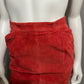 Toffs Red Suede Leather Pencil Skirt Sz-4