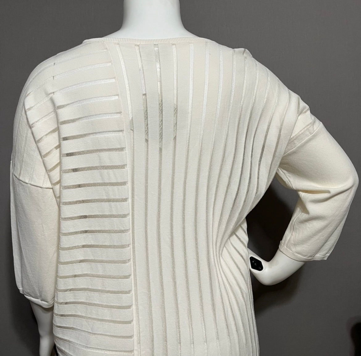 Wynne Layers White Stripe Sweater Sz-XL