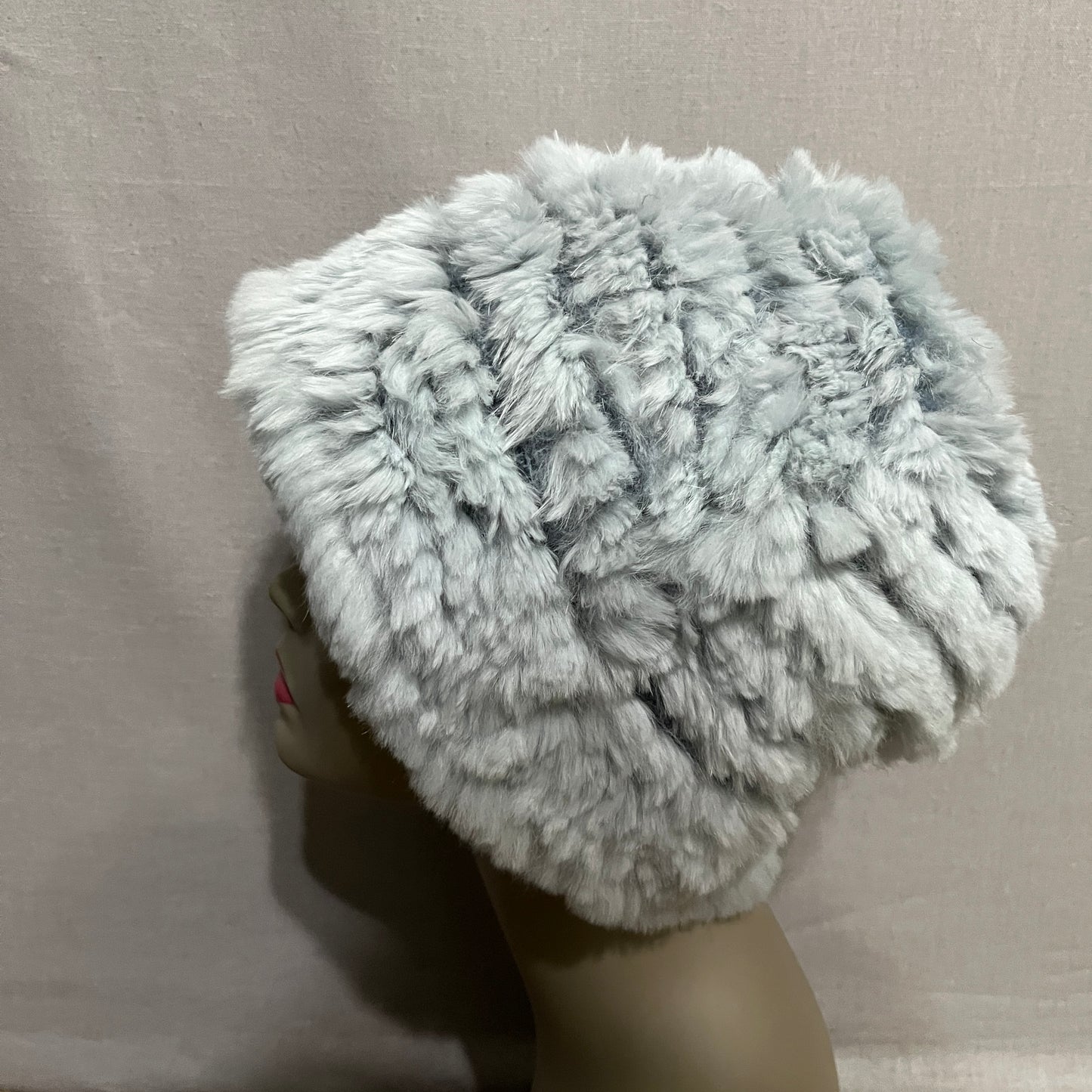 Elegant Gray Faux Fur Hat