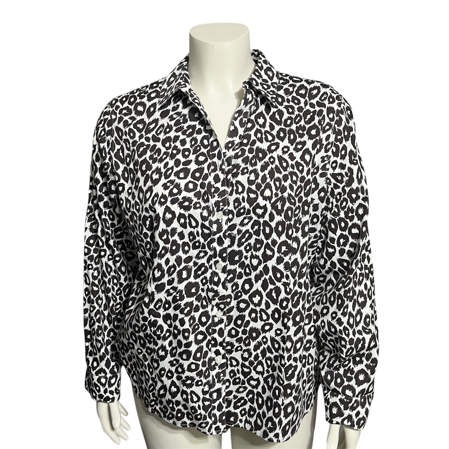 Chico's Monochrome Animal Print Top Sz-XL