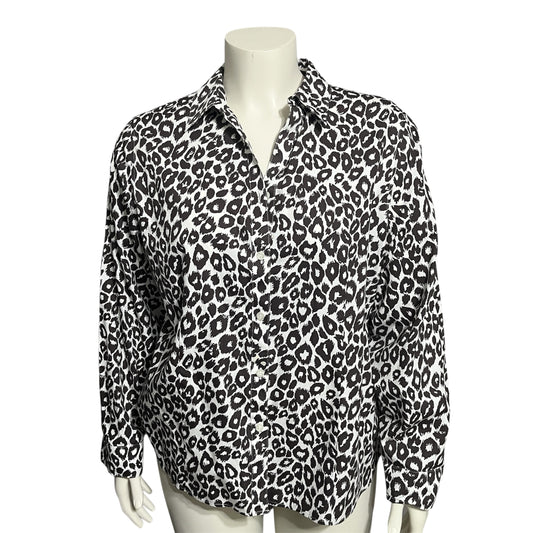 Chico's Monochrome Animal Print Top Sz-XL
