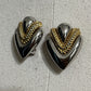 Vintage Silver and Gold Heart Earrings