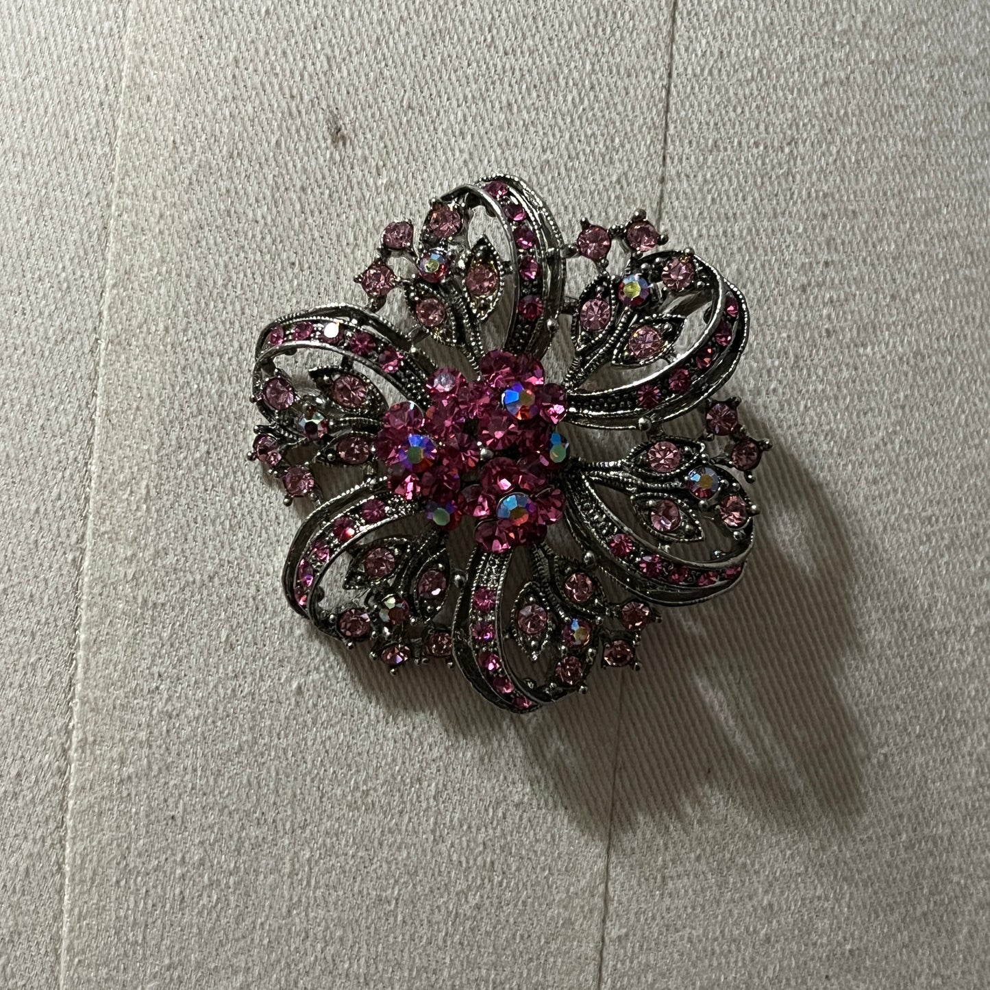 Elegant Pink Floral Brooch