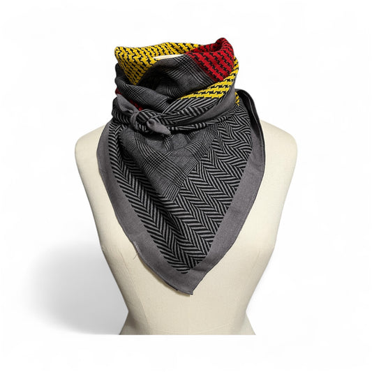 Geoffrey Beene Gray and Yellow Unisex Herringbone Wool Scarf
