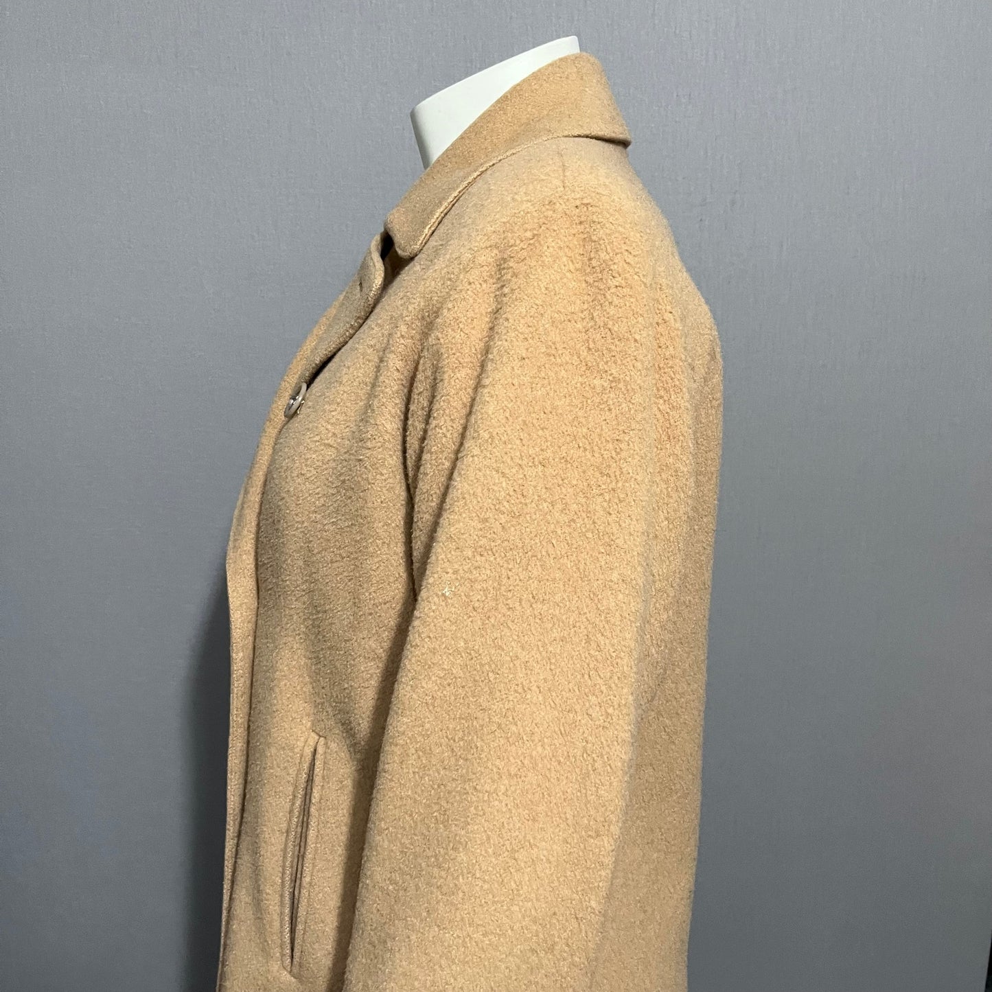 Calvin Klein Camel Hair Wool Double Breasted Tan Coat Sz-6 (Large)