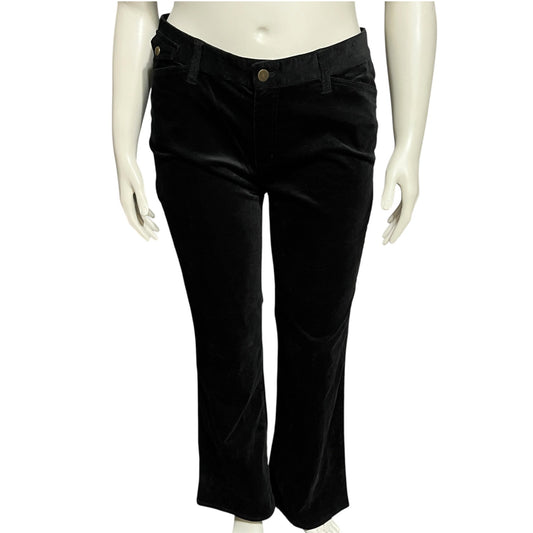 Eddie Bauer Women’s Black Velvet Cotton Flared Pants Sz-14