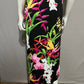 G.I.L.I. Hawaiian Floral Knit Vacation Side Split Dress Sz-XXSP/Sm