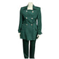 Rickie Freeman Vintage Green Rhinestone 100% Silk 2 Pc Pant Suit Sz-10