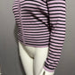 Karen Kane Lavender Striped Cotton Blend Knit Button Front Cardigan Sz-Medium