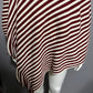 Striped Maroon Turtleneck Pullover Poncho Fringed Sweater Sz-One Size