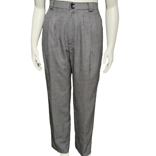 Bridgetown Collection Houndstooth 100% Wool High Waisted Trousers Pant Sz-14