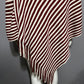 Striped Maroon Turtleneck Pullover Poncho Fringed Sweater Sz-One Size