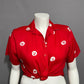 California Krush Cherry Red 100% Rayon Shirt Size Medium