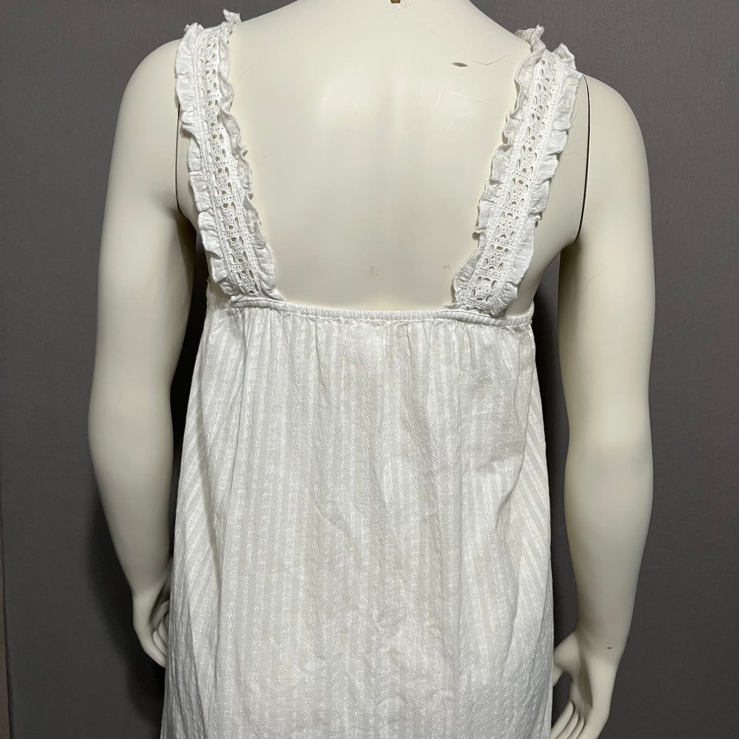 Rachel Ashwell White 100% Cotton Ruffle Nightgown Sz-Medium