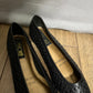 Vintage Cherokee Brazilian Black Woven Leather Flats Sz-7 1/2 M