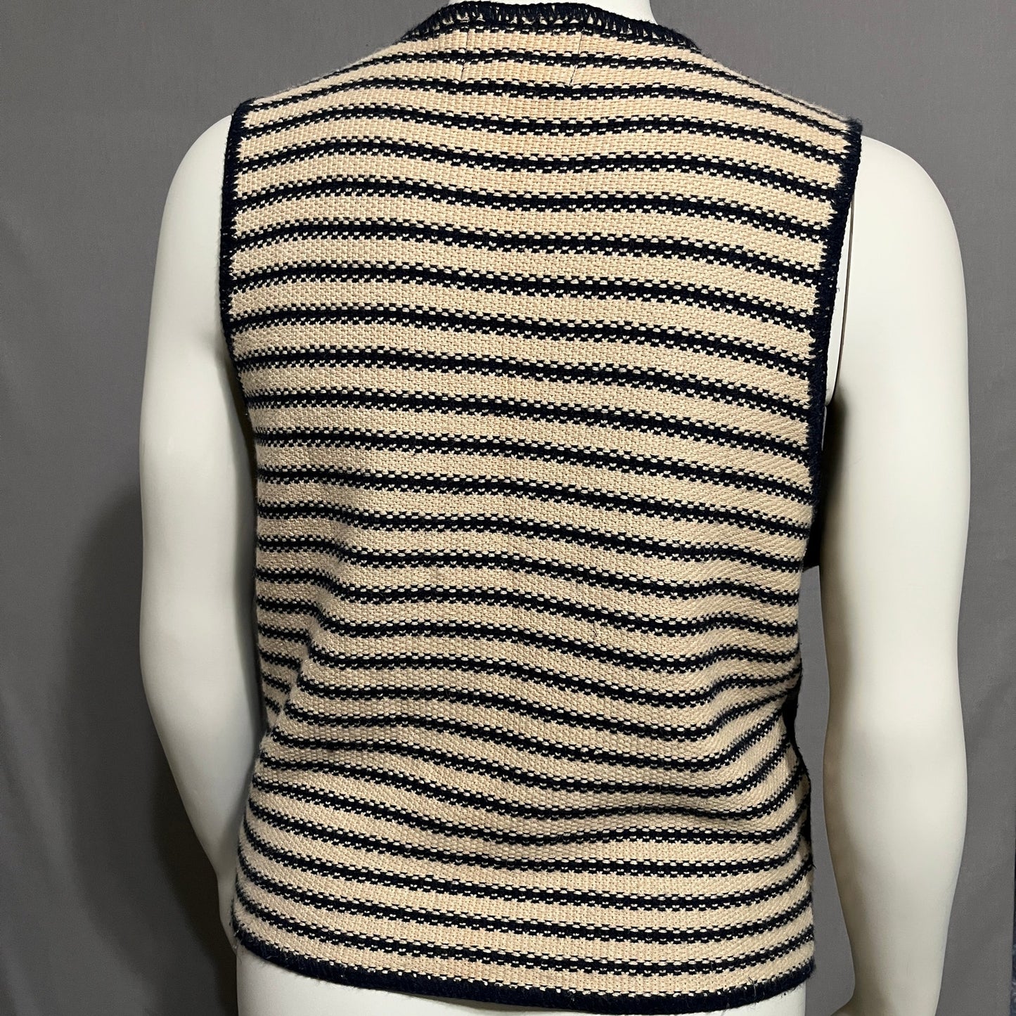 Express Tricot Women’s Cotton Ramie Striped Vest Sz-Large