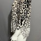 Ellison Animal Print Lightweight Cotton Linen V-Neck Sweater Sz-Small