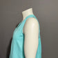 Context Turquoise V-Neck Linen Blend Sleeveless Top Sz-Medium