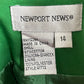 Newport News Green Cotton Swing Midi Length Rain Jacket Sz-14 (Large)