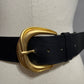 Vintage Dana Buchman Women’s Navy Wide Gold Buckle Belt Sz-32 Medium