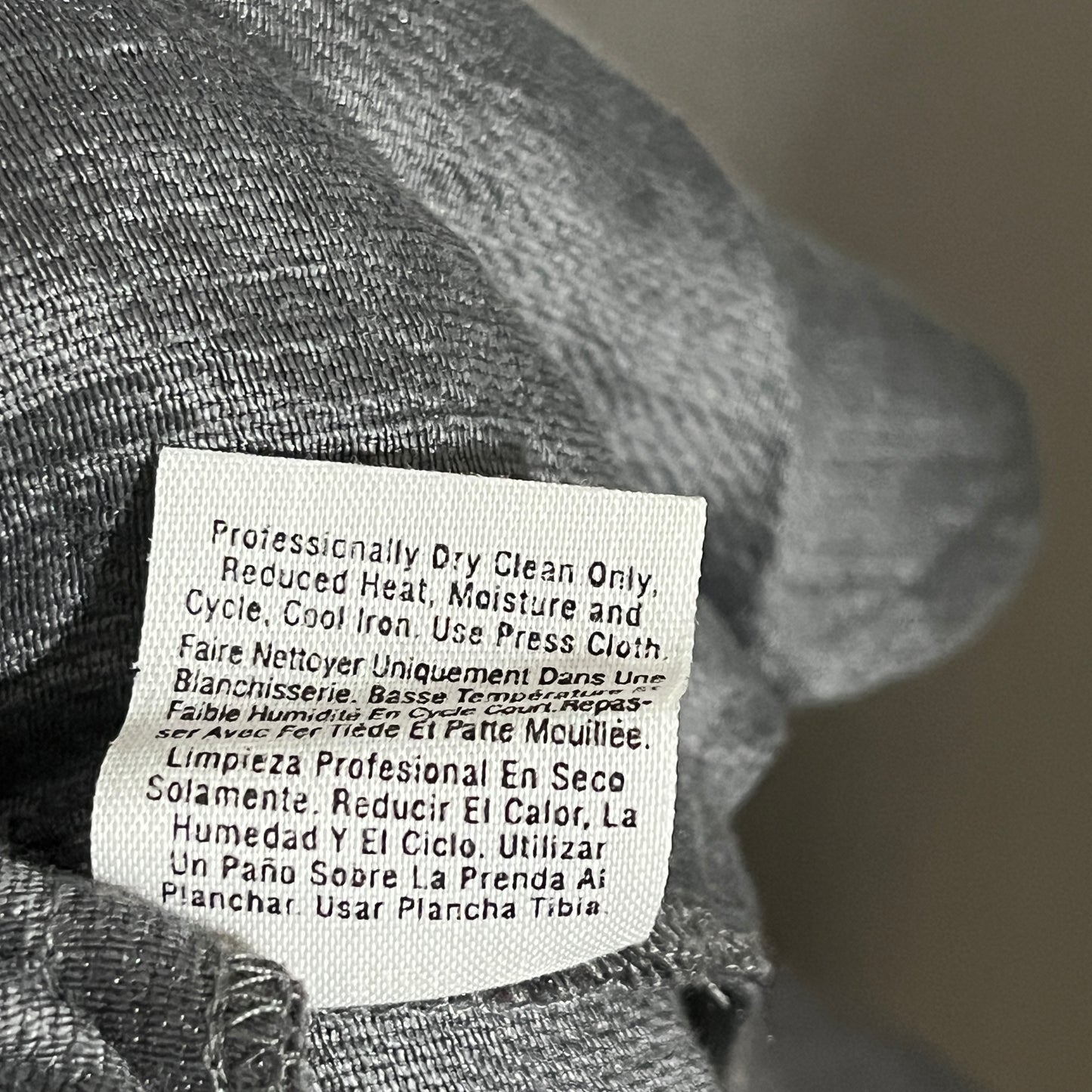 DKNY Silver Linen Blend Drawstring Dress Pants Sz-Large