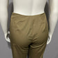 Carlisle Army Green Cotton With Embroidery Beaded Capri Pant Sz-10