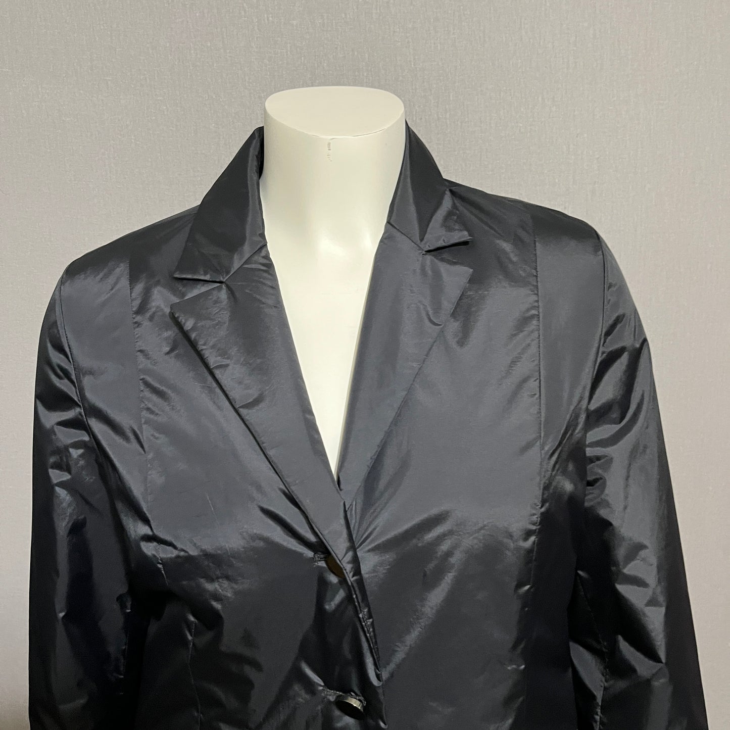 Talbots Black Puffer Button Front Blazer Jacket Sz-14 (Large)